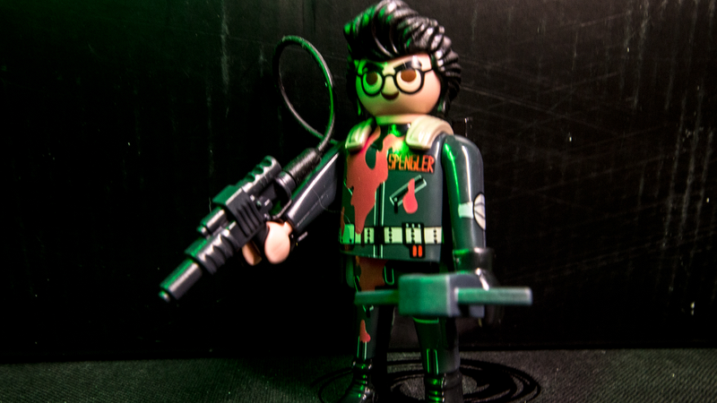 I am having him hold his proton pack the wrong way, because he’s dangerous.